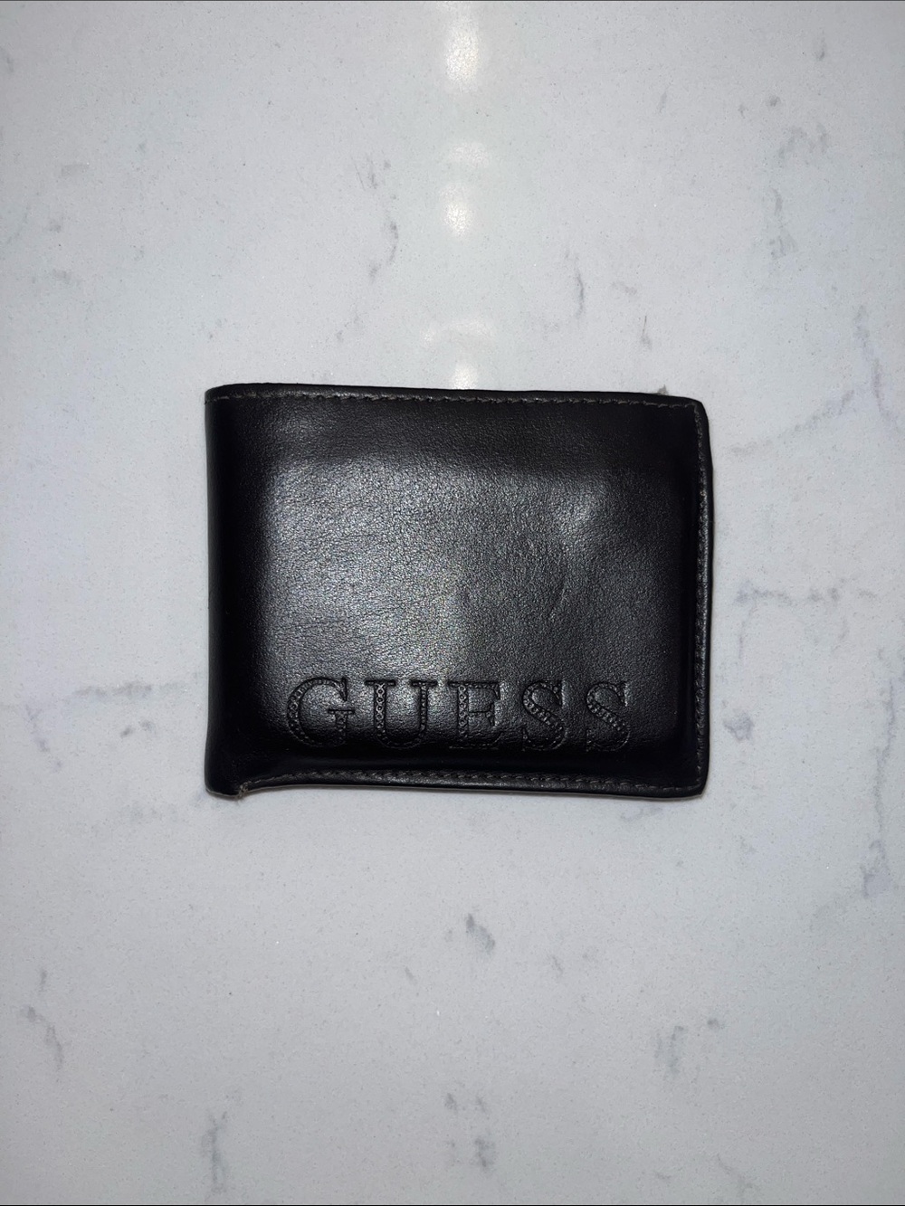 Guess Black Leather Bi-Fold Card & Key Wallet